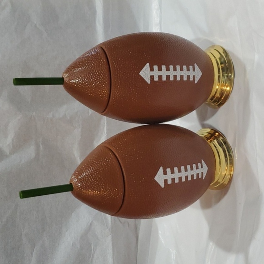 Heisman football trophy shaped drinking tumbler‎ with straw